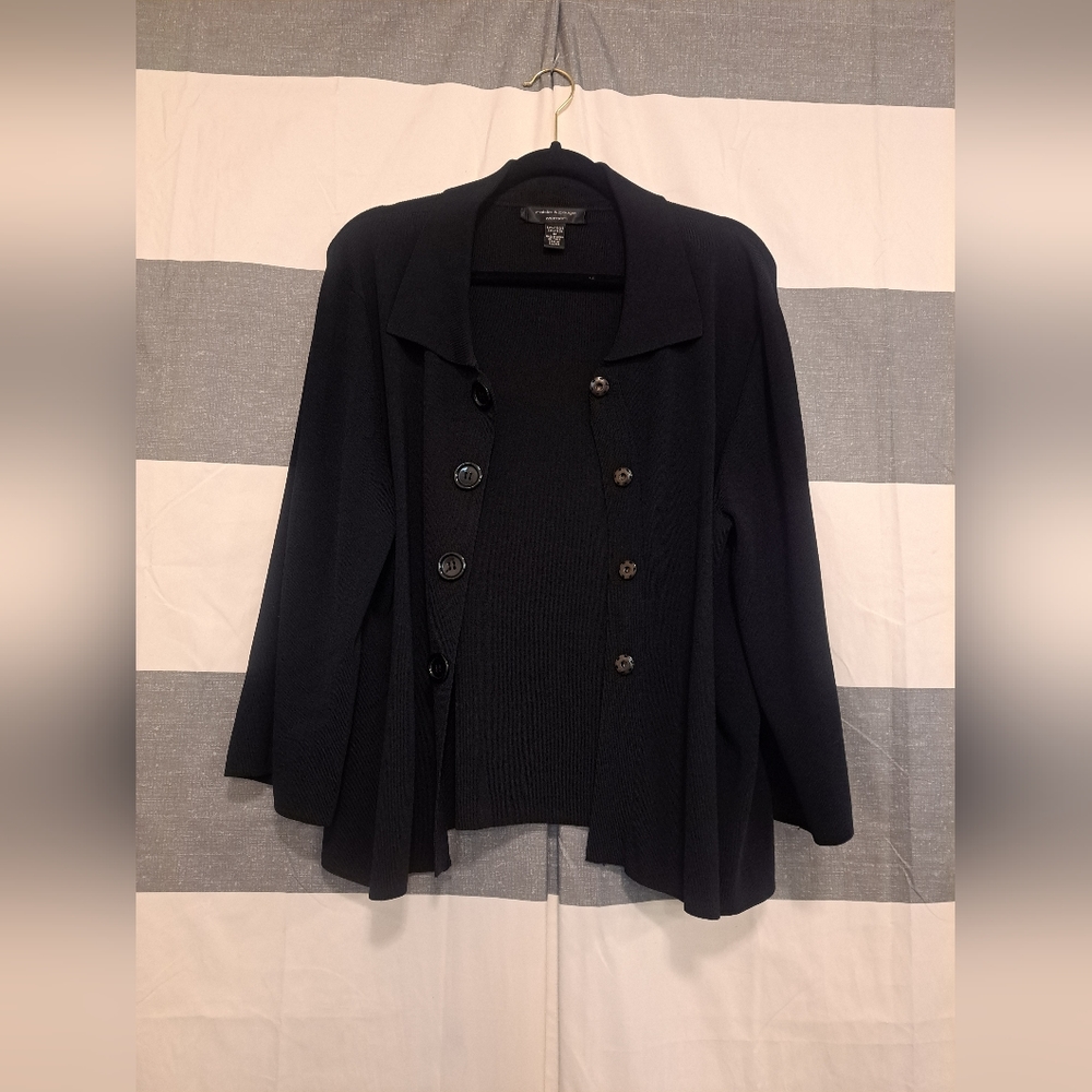 Cable & Gauge size 1X Black Long Sleeve Cardigan